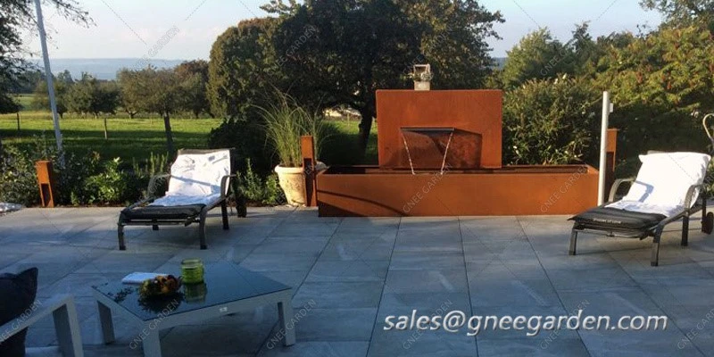 corten sphere water feature corten sphere water feature