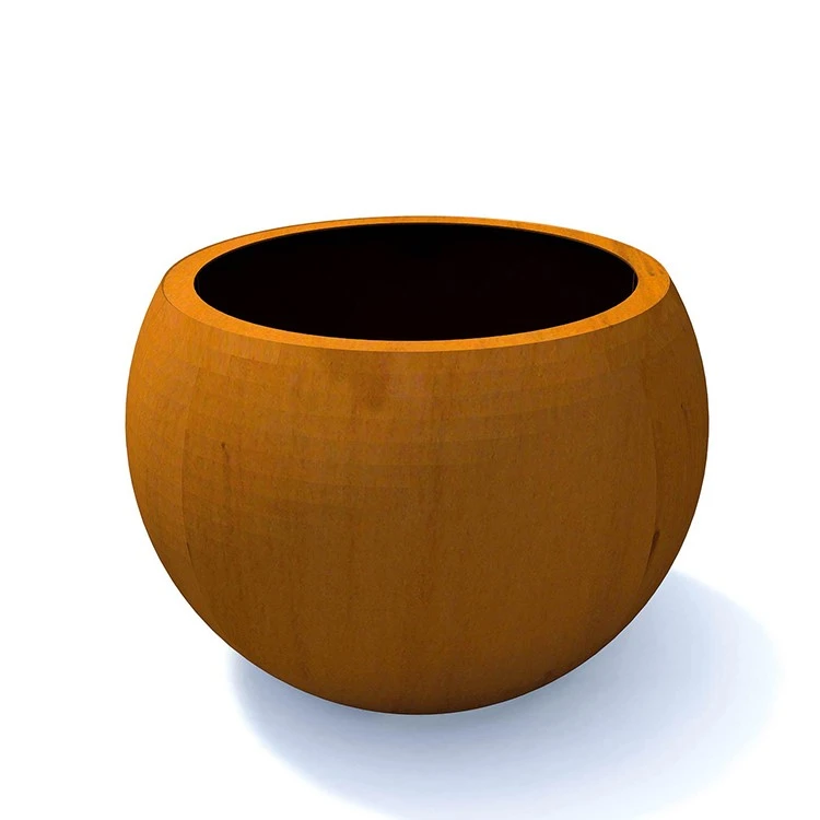 Customized Outdoor Metal Big Plant Pot Weathered Steel Garden Flower Pot Customized Outdoor Metal Big Plant Pot Weathered Steel Garden Flower Pot
