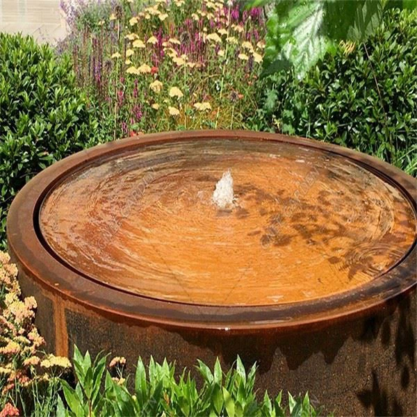 Corten Steel Free Standing Pond Water Feature Outdoor Pool Vertical Waterfall Wall