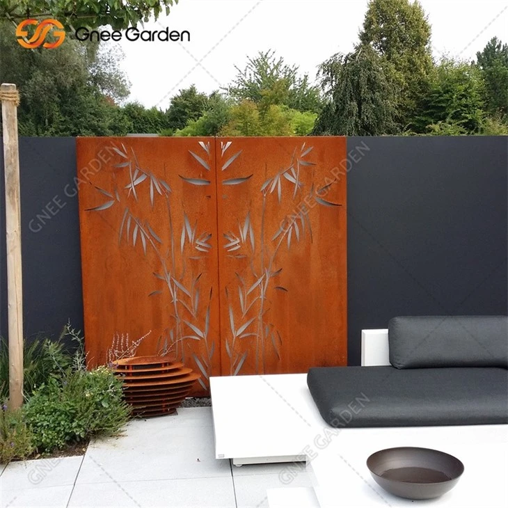 Corten Steel Laser Cut Screen Fence Door