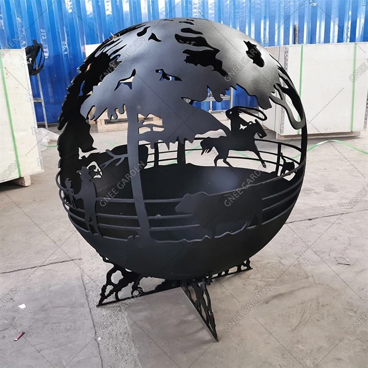 Customized Metal Ball Corten Steel Fire Pit Sphere