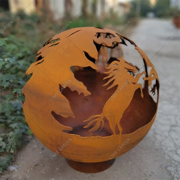 Decorative Sphere Fire Pit Garden Wood Burner Fire Sphere