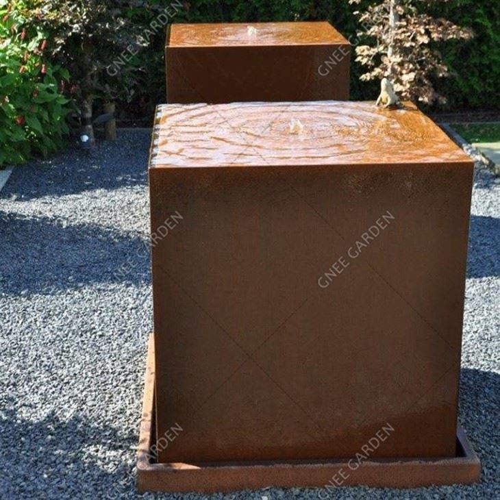 Garden Metal Customized Corten Steel Water Feature Outdoor
