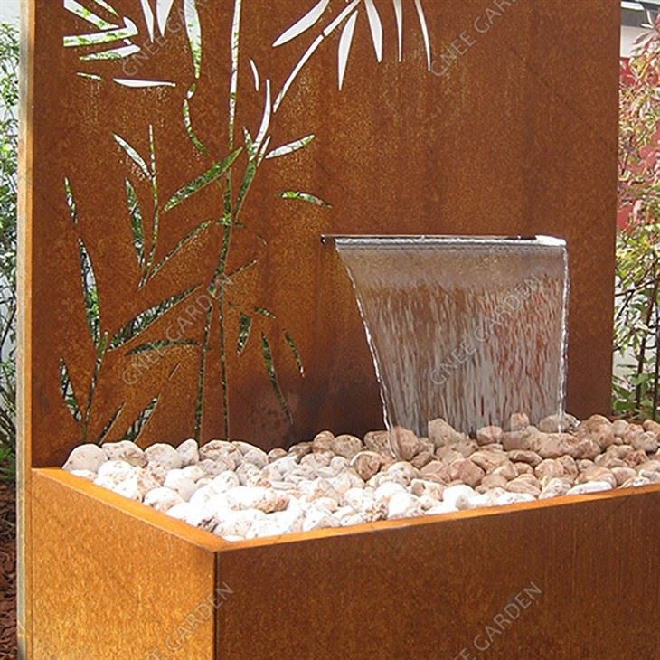 New Art Design Garden Home Decor Corten Water Fountain, Solar Water Fountain Fontaine Corten
