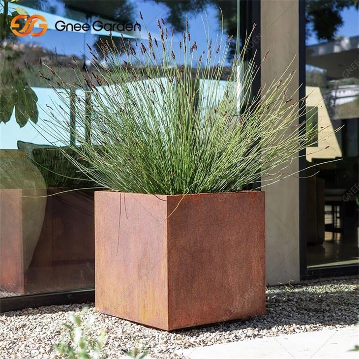 Outdoor Corten Steel Flowerpot Box Big Planter