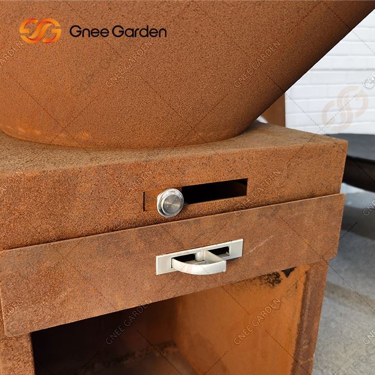 Outdoor Kitchen Barbeque Charcoal Brazier Corten Steel BBQ Fire Pit Grills