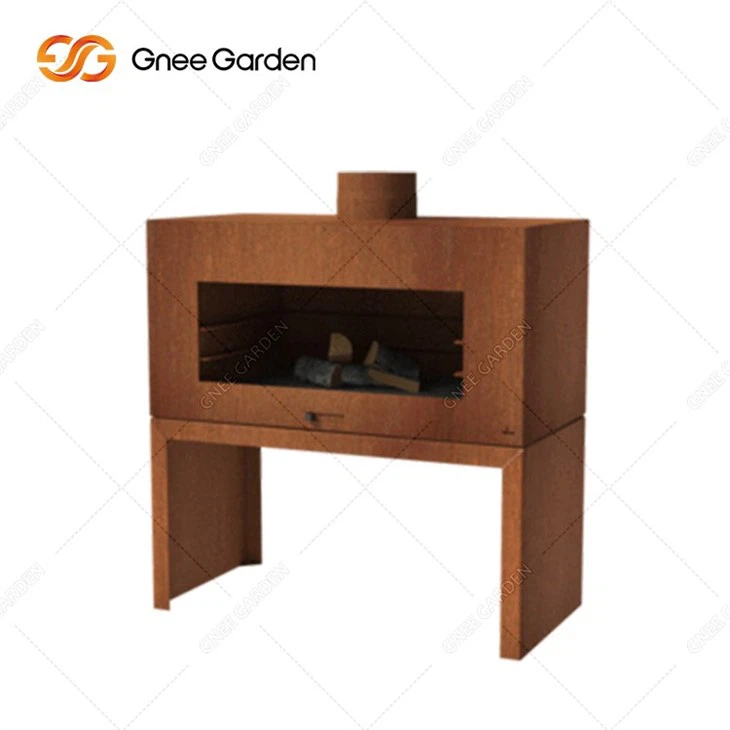 Backyard Corten Steel Wood Burning Fire Place
