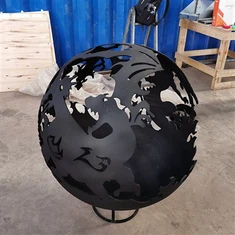 30/40/50 インチ屋外火鉢たき火暖炉パティオキャンプ薪炭コールテン鋼球状ファイヤーピット