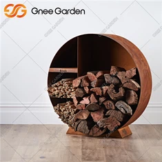 コールテン鋼ログホルダーガーデンアウトドア