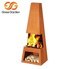 コルテン木製暖炉