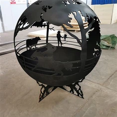 ファイヤーピット火鉢ボール裏庭パティオラウンド薪燃焼庭コルテン鋼屋外ファイヤーピット