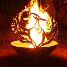 鋼球金属工芸品レーザー切断ボール屋外彫刻、コルテン鋼工芸品