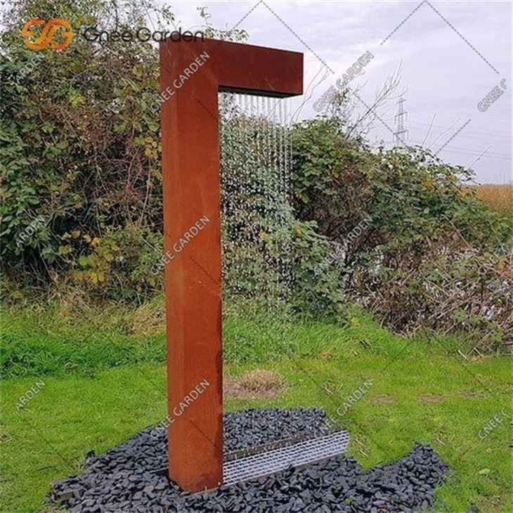 屋外装飾コルテン鋼の滝