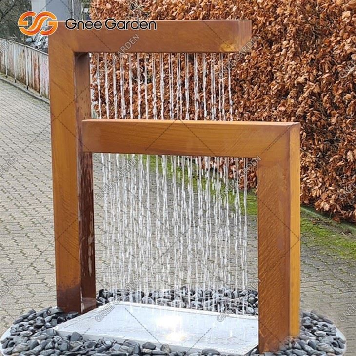 Weathering Steel Rain Curtain Garden Water Screen