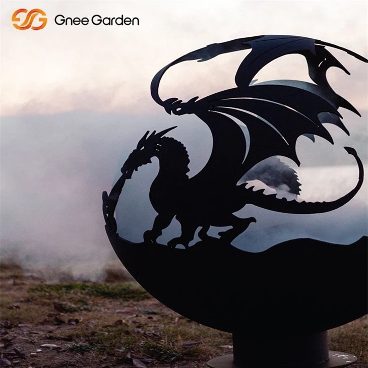 Corten Steel Spherical Dragon Fire Pit