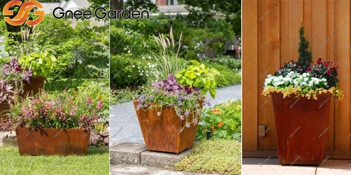 Corten steel metal garden boxes Corten steel metal garden boxes