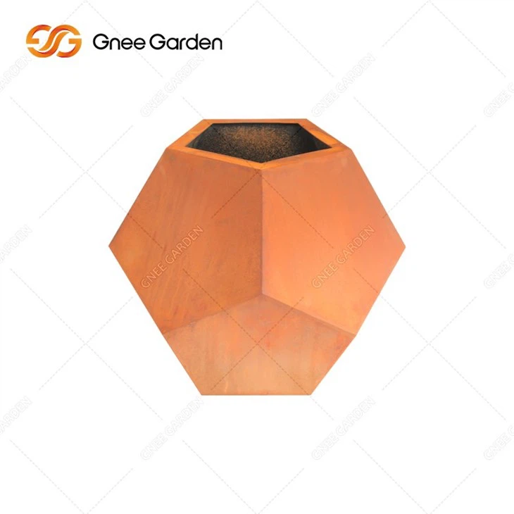 Outdoor Corten Steel Round Flower Pot Outside Garden