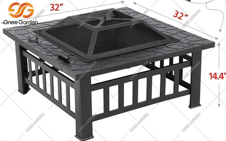 Backyard Patio Garden Fire Pit Square Table