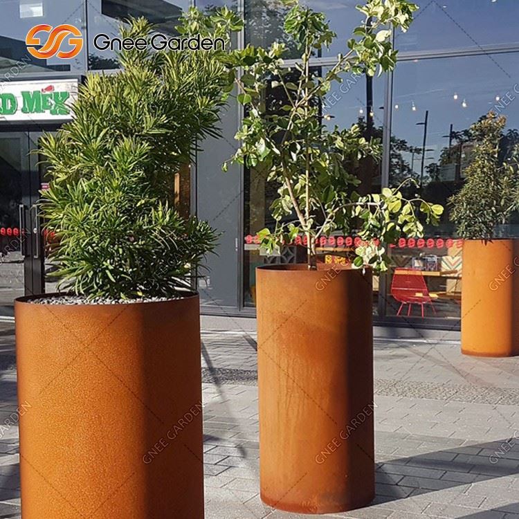Outdoors Raised Garden Corten Metal Flowerpot