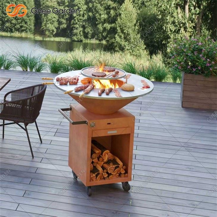 Portable Weathering Steel Indoor Plancha Grill BBQ