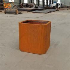 コールテン鋼プランターボックス/大型屋外プランタースクエアキューブプランター/素朴な金属庭の植木鉢