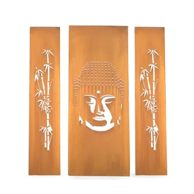 仏顔 Corten レーザーカットスクリーン